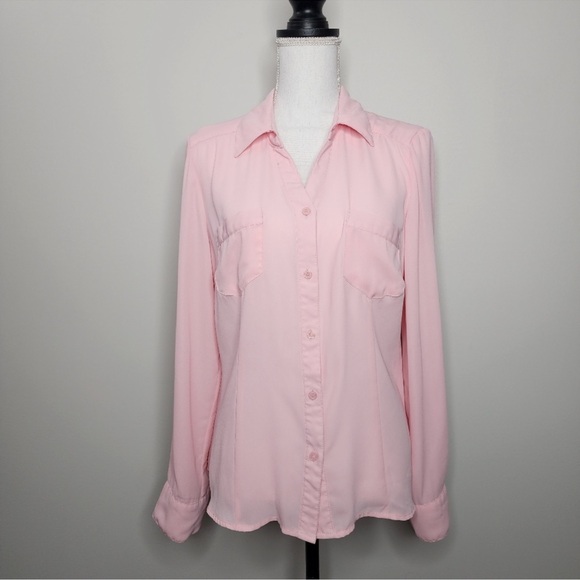 Candie's Tops - Candies Pink Button-Up Blouse XL